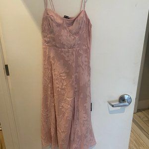 Lulu's Midi Pink Floral Dress - Size S